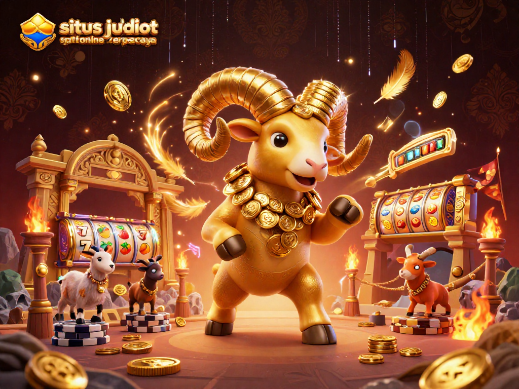 Experience thrilling gameplay with the situs judi slot online terpercaya as a massive golden ram charges through a virtual jackpot.