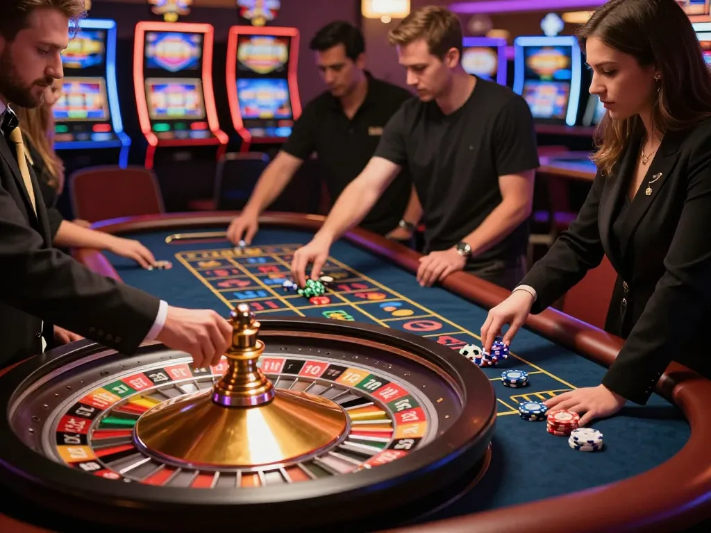 Experience strategic roulette gameplay at playstation-experience casino atmosphere with vibrant players.