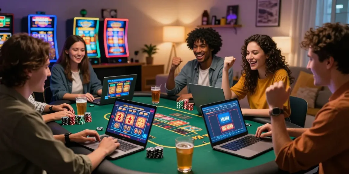 Engaging friends enjoying new online casinos in the UK with live dealer games in a cozy setting.