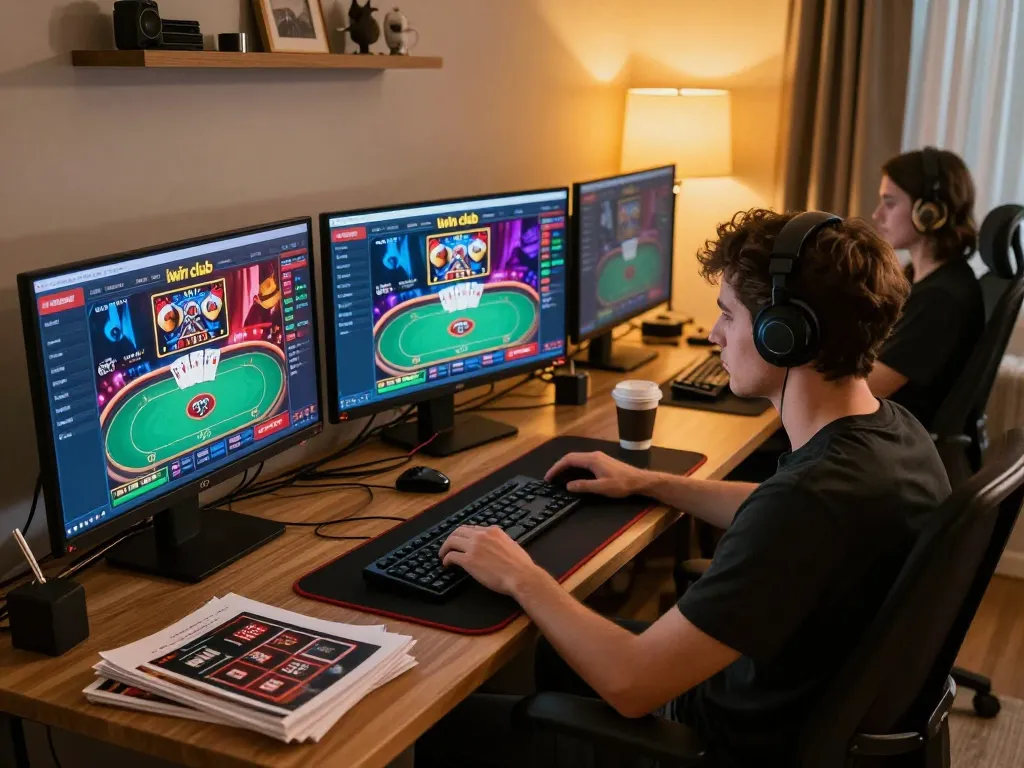 Engaged player experiencing the iwin club online casino gaming interface during strategic gameplay.