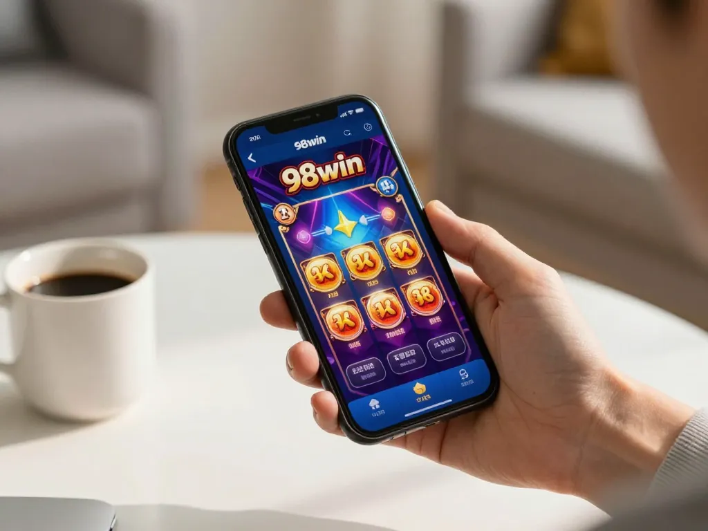 Experience thrilling gameplay with the app 98win capturing dynamic betting action on a smartphone screen.
