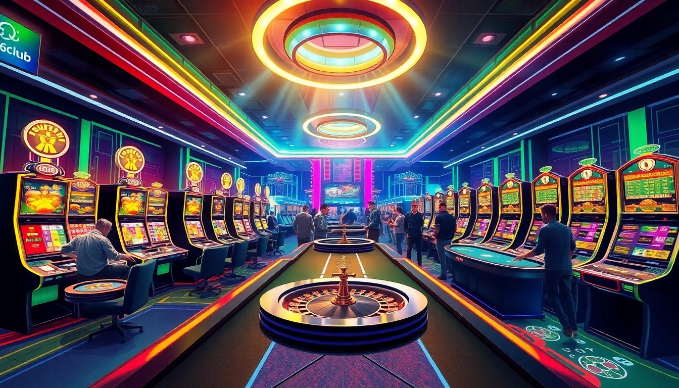 Exciting gaming experience at 66club with vibrant casino atmosphere and modern technology.