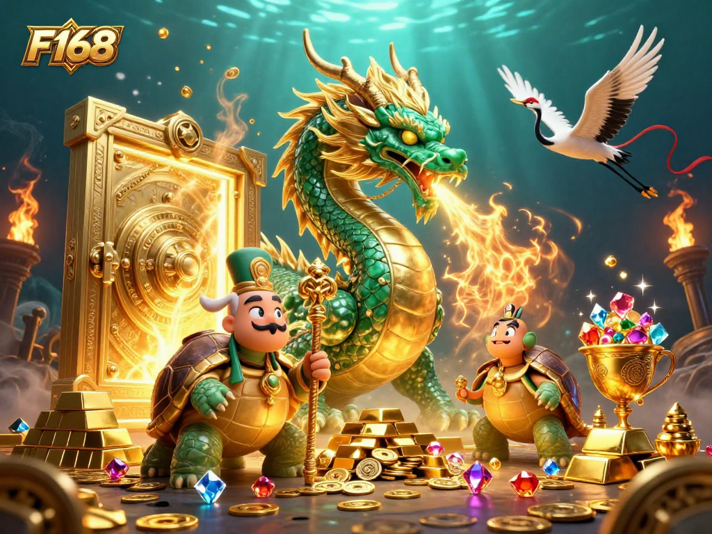 Play exciting games at F168 featuring a lucky dragon and fortune symbols for epic wins.