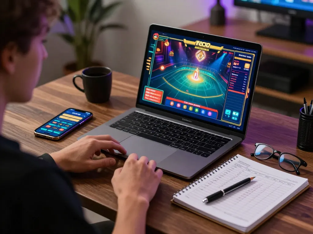 Engaging online gambling moment with a player immersed in 388bet gaming strategies and bankroll management.