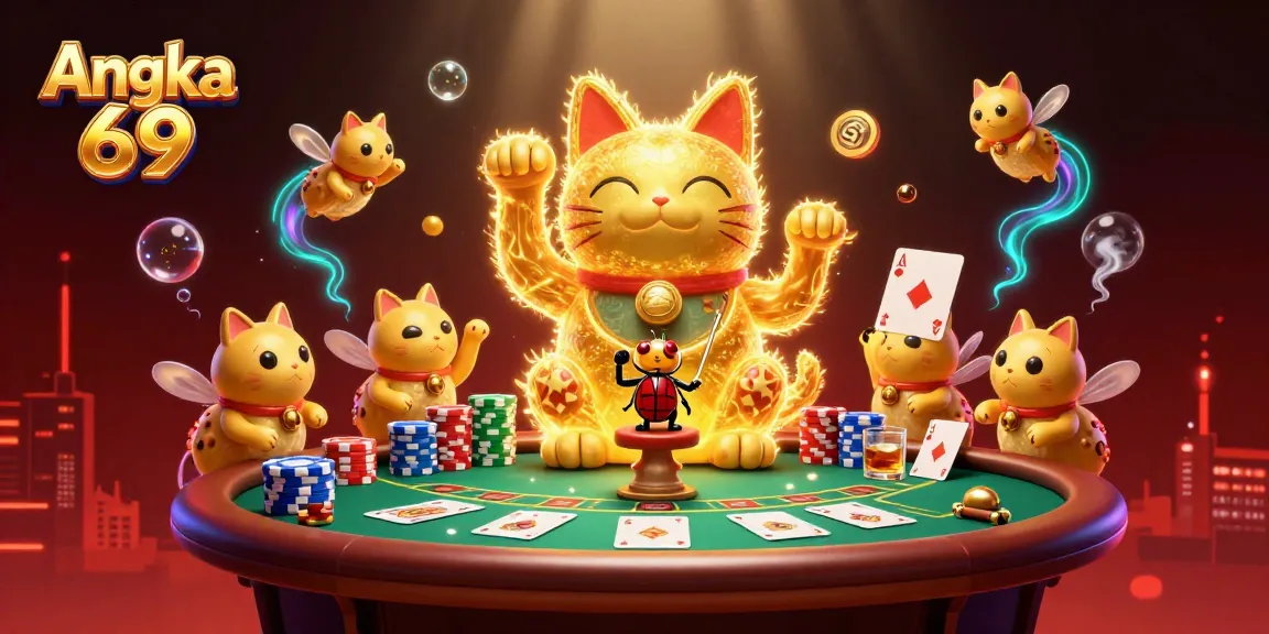 Engage with Angka 69's vibrant casino world, featuring interactive gameplay elements and lively characters.