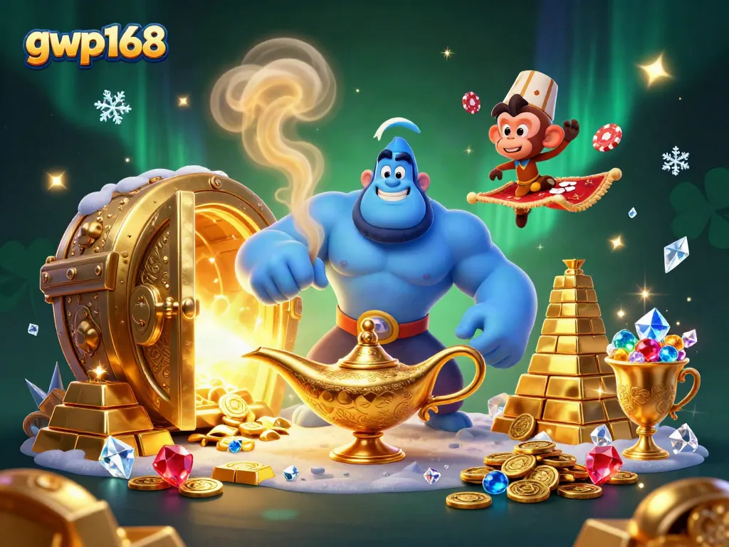 GWP168 menghadirkan keseruan dengan karakter genie dan koin emas dalam permainan online!