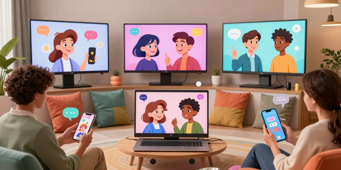 Engaging chat scene with crushon ia AI characters in a cozy lounge setting.