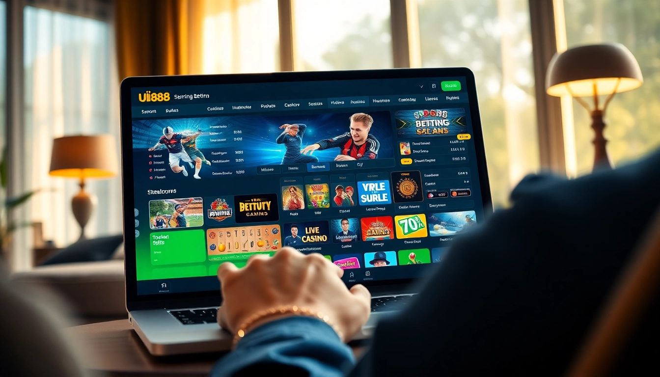 UU88 online betting platform featuring a sleek interface for sports and casino games.