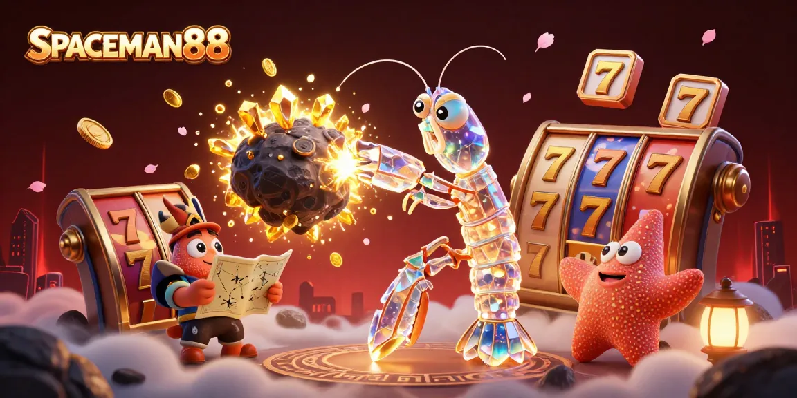 SPACEMAN88 hadapkan jackpot slot dengan karakter luar angkasa dan koin emas mengalir.