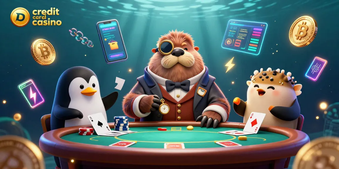Engage in a thrilling poker game with the walrus at a credit card casino under the sea.