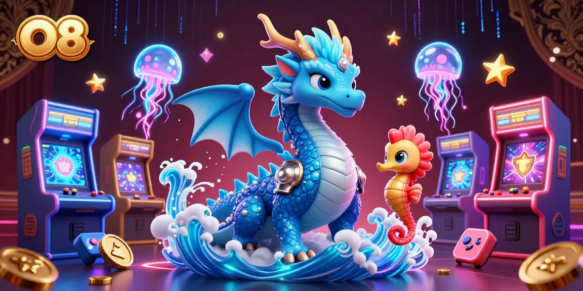 Experience the exciting world of O8 alongside a majestic water dragon and glowing jellyfish.