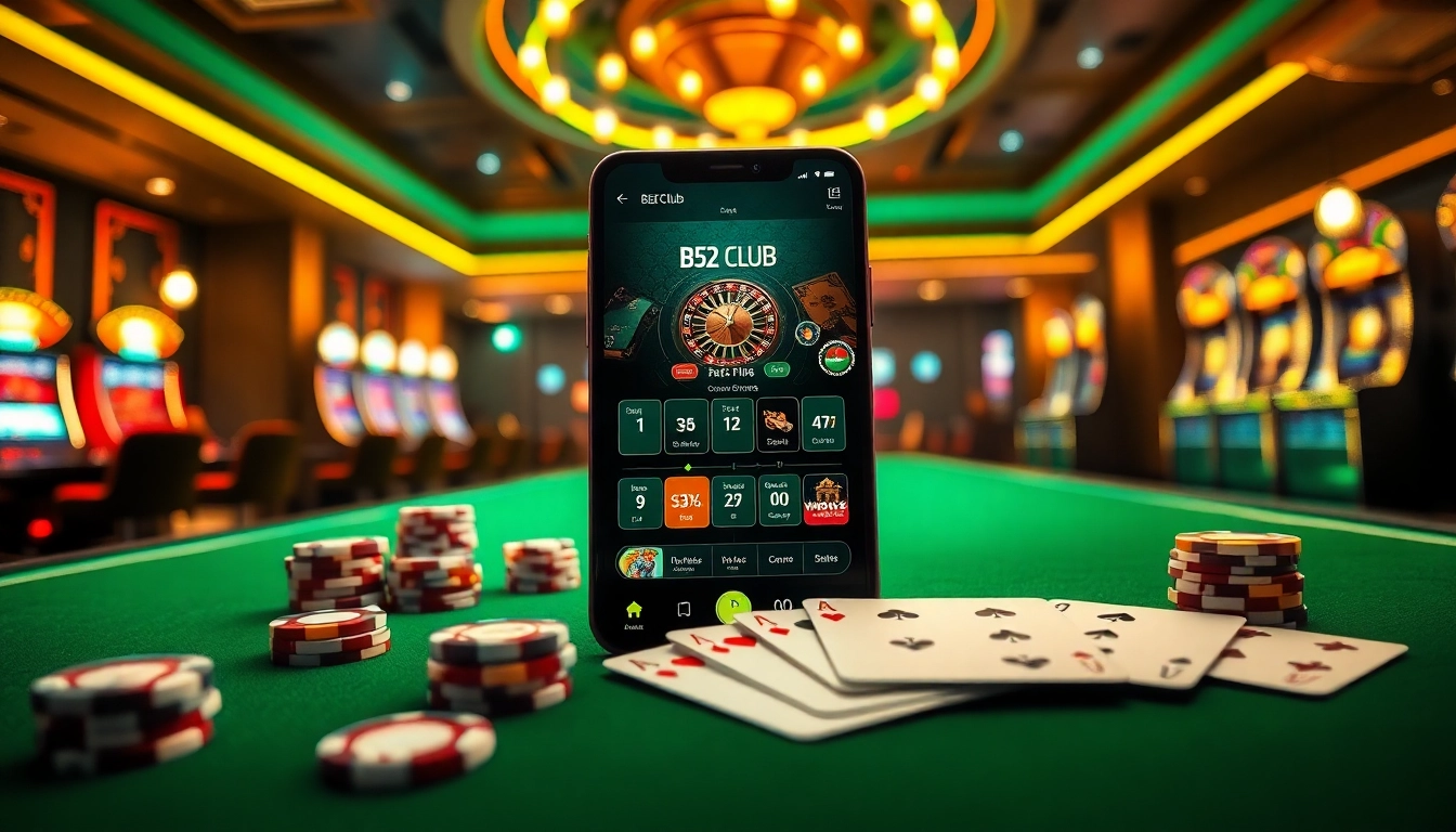 Experience exciting gameplay at B52 with vibrant casino elements and immersive gaming environments