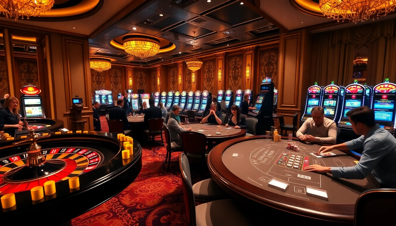 C168 GAME featuring players at an exciting casino table with vibrant slot machines.