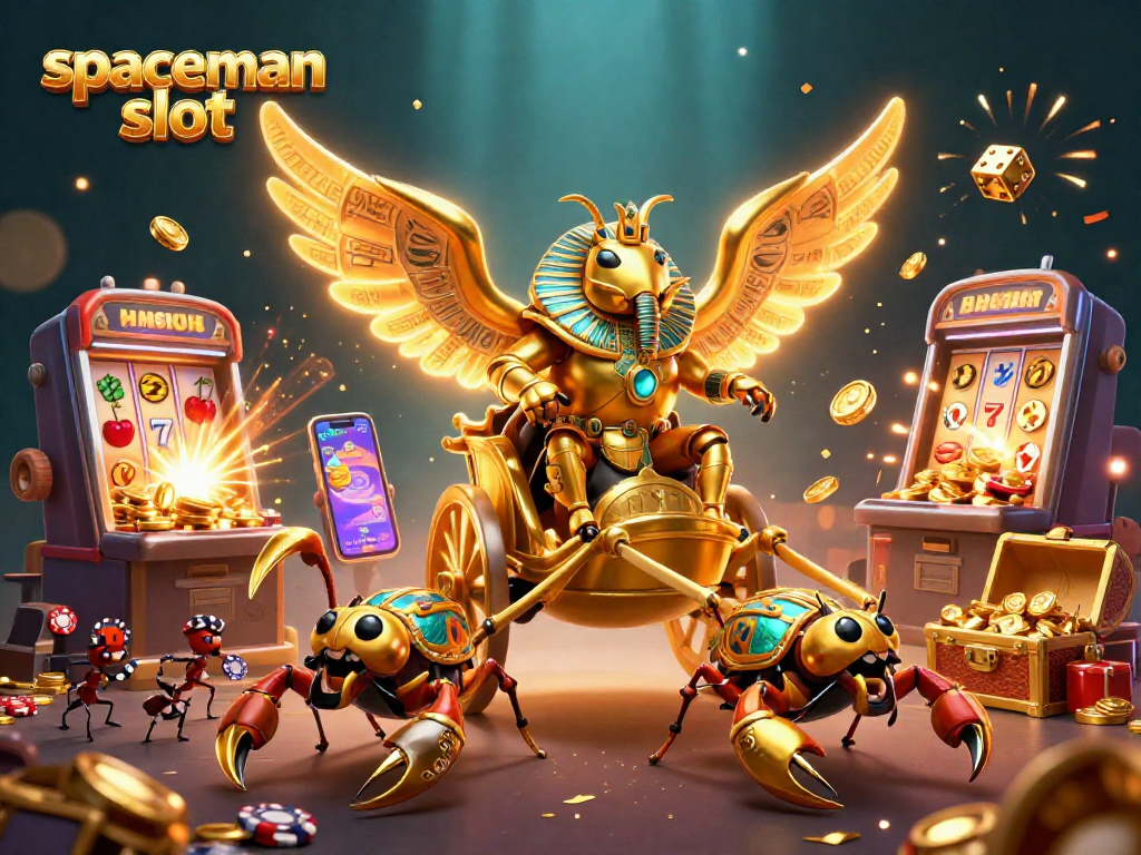 Experience excitement with the spaceman slot as golden jackpots explode in a vibrant casino scene.