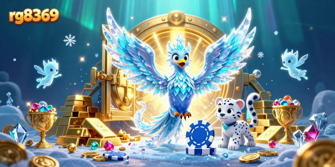 Experience gambling adventures with rg8369 featuring a dazzling ice phoenix and poker gameplay.