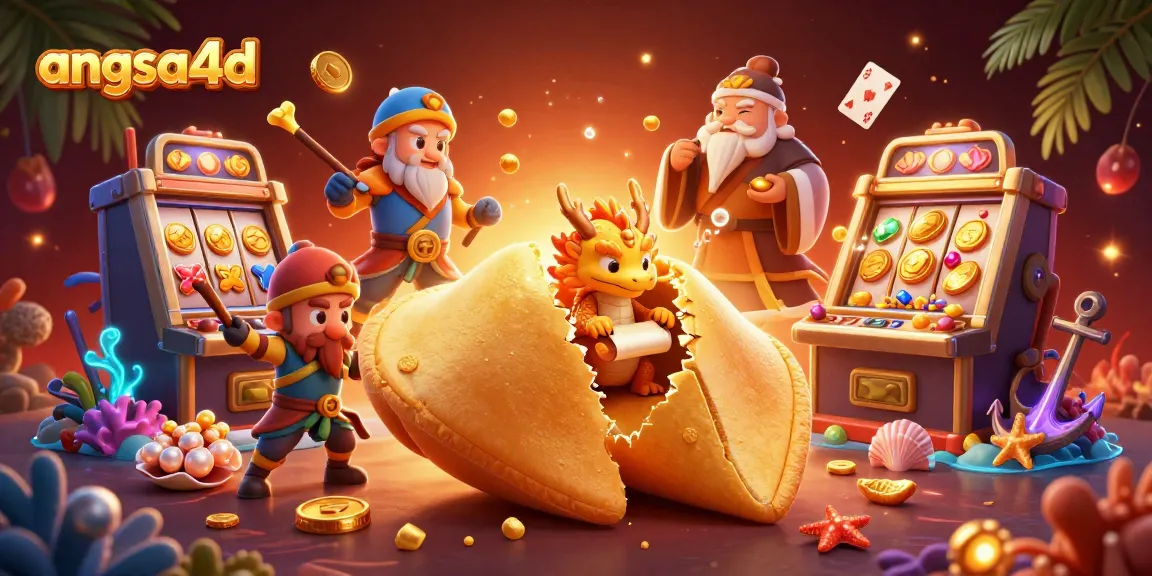 Engage with angsa4d's thrilling slots adventure featuring a golden fortune cookie and mystical dragon.