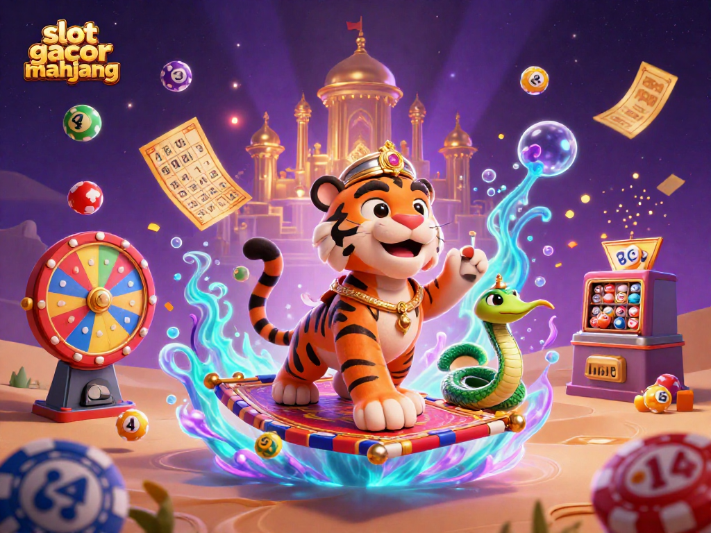 Experience the thrill of slot gacor mahjong with our vibrant casino illustration, featuring exciting game elements.