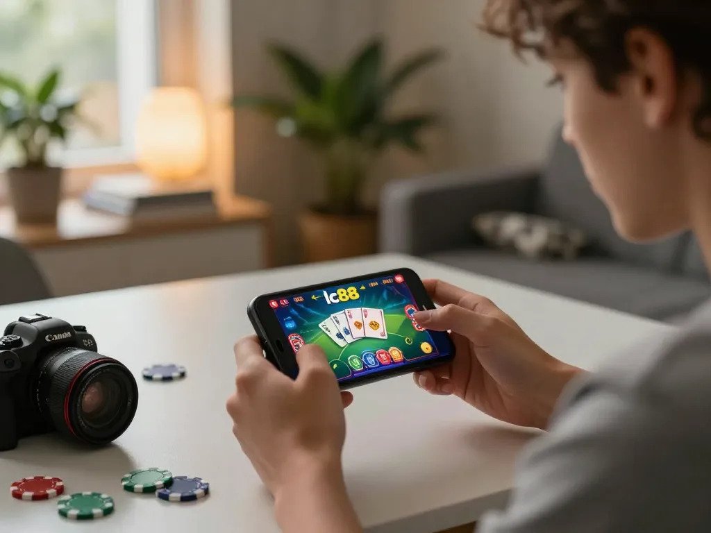 Engaging moment using the app lc88 for mobile casino gaming with visually striking game graphics.