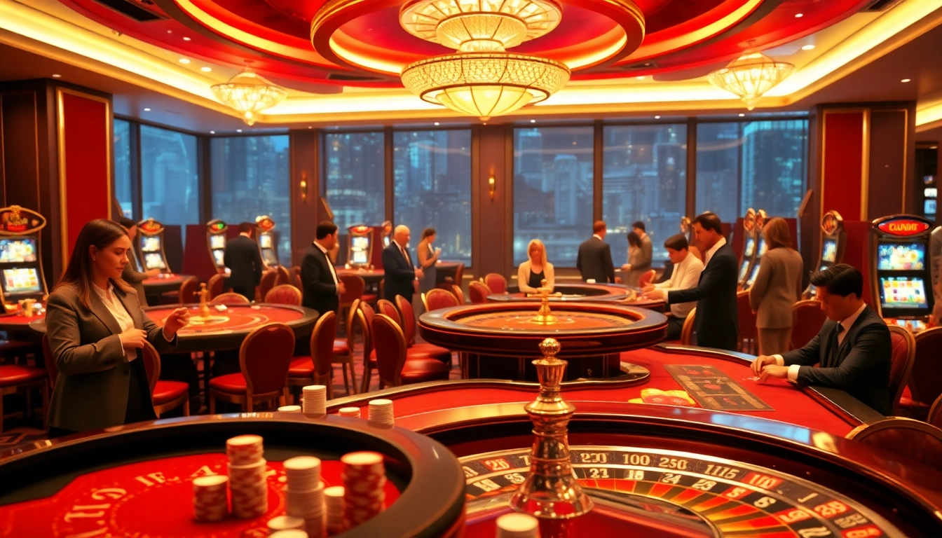 SODO casino scene with luxury poker tables, vibrant colors, and thrilling gameplay.