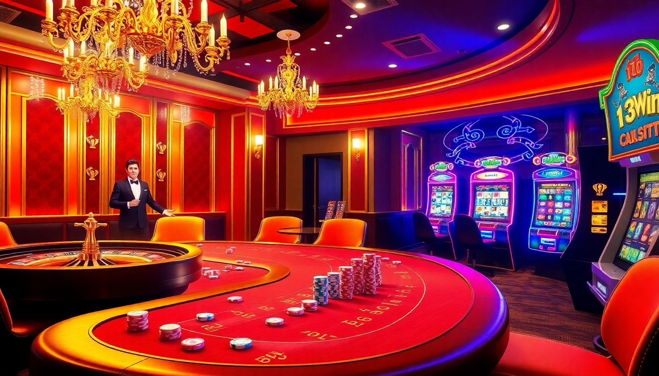 Experience the thrill of winning at 13Win with vibrant casino games including poker, roulette, and slots.