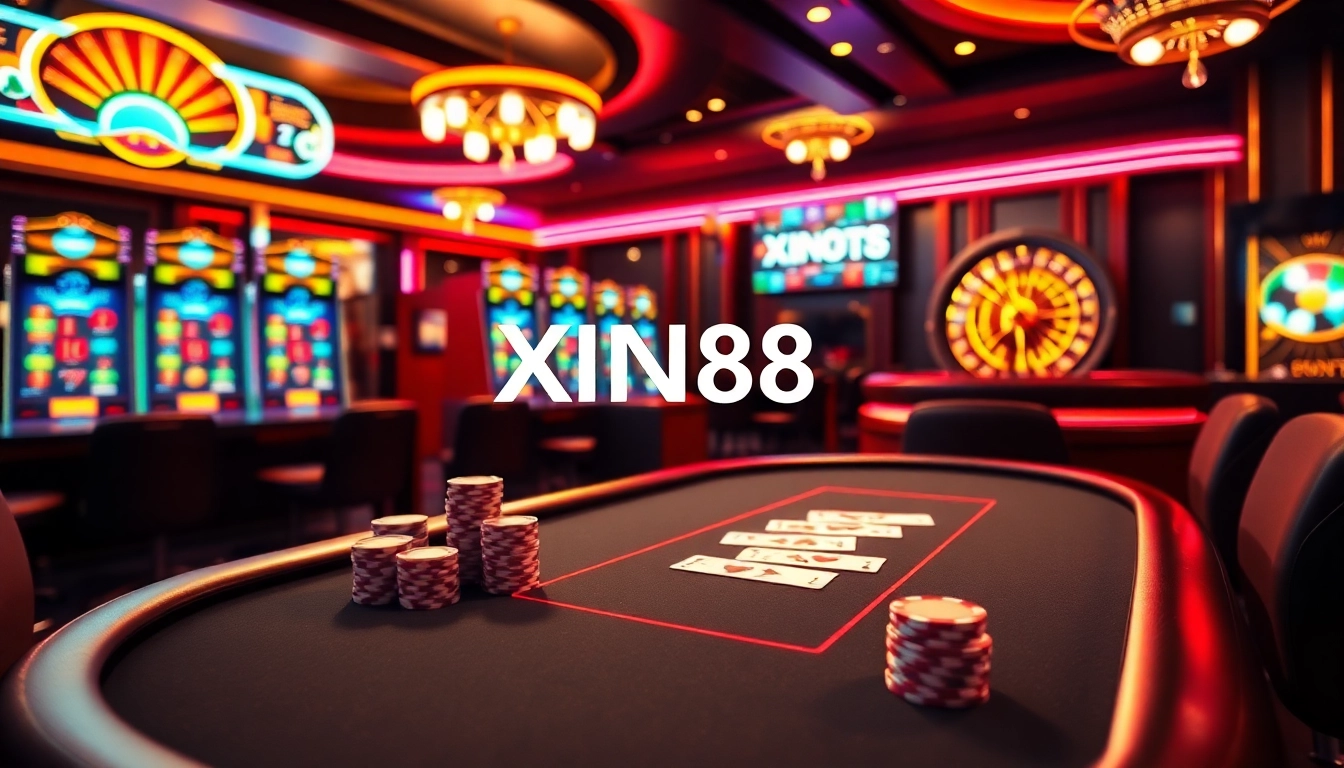 XIN88 online players enjoying a high-stakes poker game in a luxurious casino environment.
