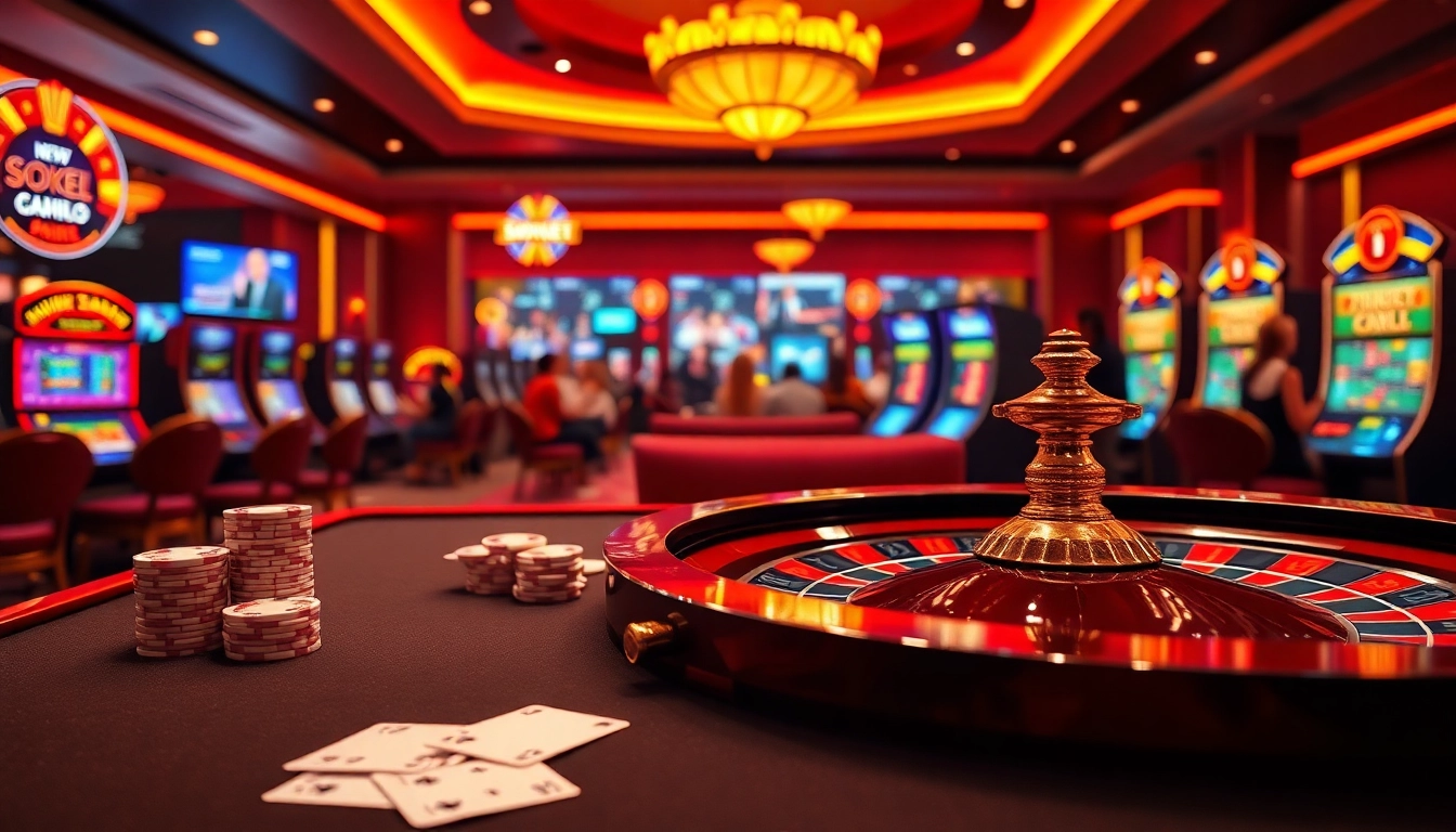 Experience sbobet login action at a luxurious casino with poker chips and roulette wheel.