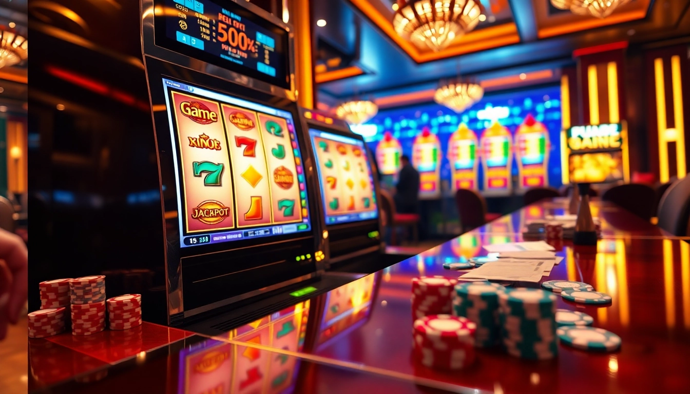 Player pulling slot lever on game nổ hũ machine showing jackpot payout and vibrant reels